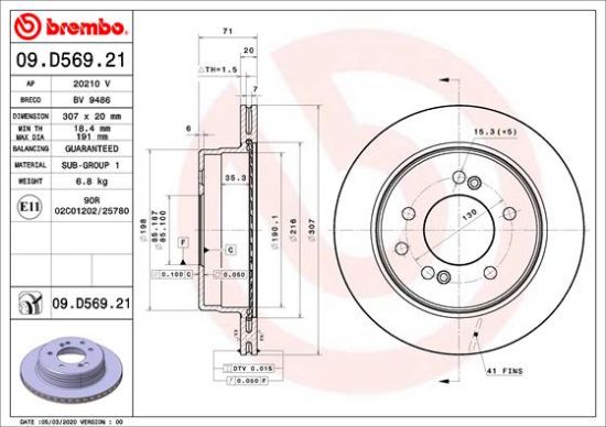 Obrázok Brzdový kotúč BREMBO COATED DISC LINE 09D56921