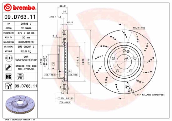 Obrázok Brzdový kotúč BREMBO COATED DISC LINE 09D76311