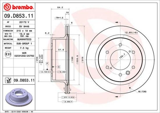 Obrázok Brzdový kotúč BREMBO COATED DISC LINE 09D85311