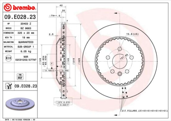 Obrázok Brzdový kotúč BREMBO PRIME LINE - Lightweight 09E02823
