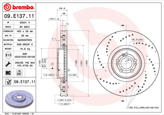 Obrázok Brzdový kotúč BREMBO COATED DISC LINE 09E13711