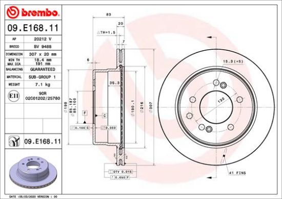 Obrázok Brzdový kotúč BREMBO COATED DISC LINE 09E16811