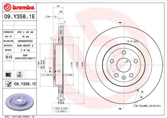 Obrázok Sada bŕzd, Kotúčová brzda BREMBO  KT08006