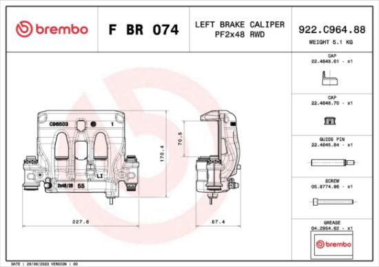 Obrázok Brzdový strmeň BREMBO  FBR074