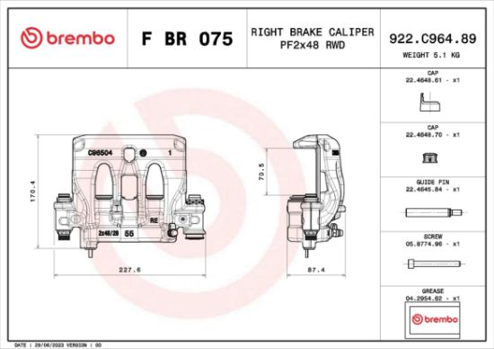 Obrázok Brzdový strmeň BREMBO  FBR075