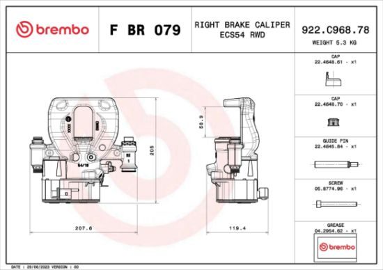 Obrázok Brzdový strmeň BREMBO  FBR079