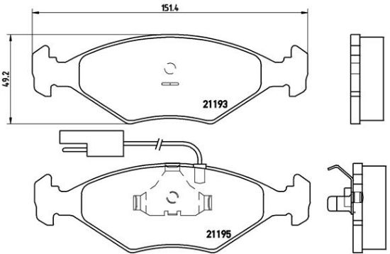 Obrázok Sada brzdových platničiek kotúčovej brzdy BREMBO  P23039