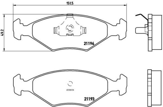 Obrázok Sada brzdových platničiek kotúčovej brzdy BREMBO  P23040