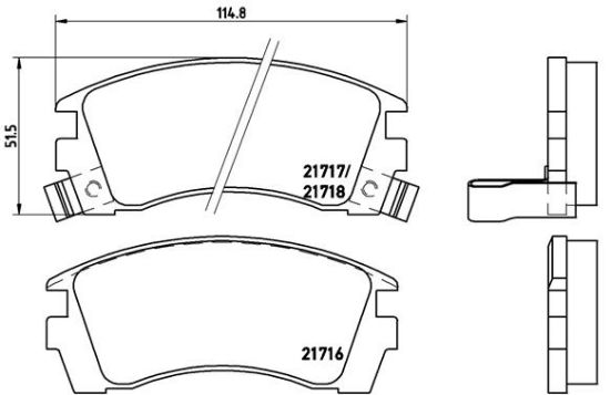 Obrázok Sada brzdových platničiek kotúčovej brzdy BREMBO  P56064