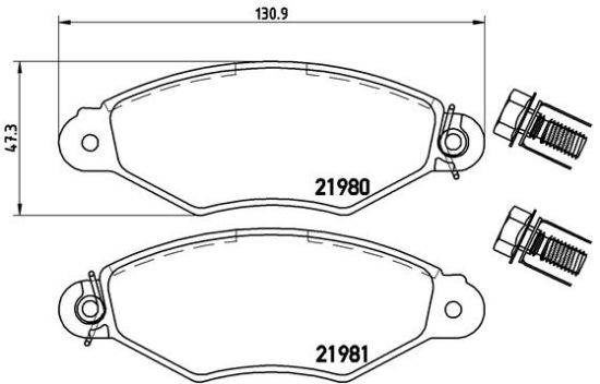 Obrázok Sada brzdových platničiek kotúčovej brzdy BREMBO  P61098