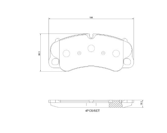 Obrázok Sada brzdových platničiek kotúčovej brzdy BREMBO  P65054