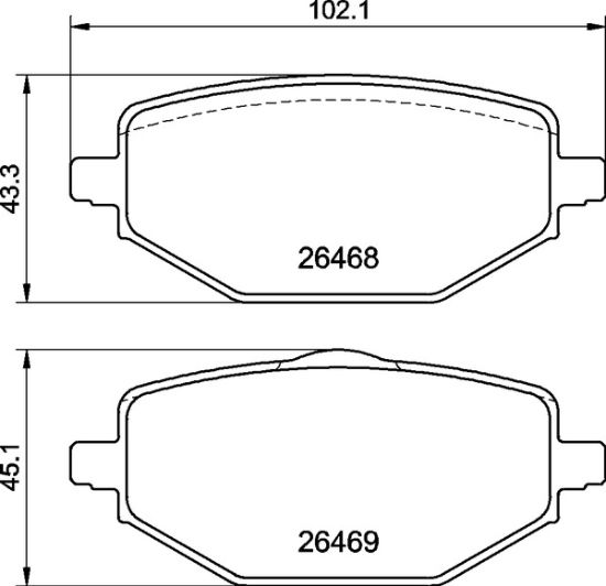 Obrázok Sada brzdových platničiek kotúčovej brzdy BREMBO  P68076