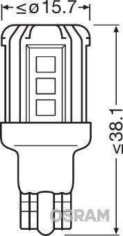 Obrázok żiarovka bezpečnostného osvetlenia dverí OSRAM LEDriving STANDARD Retrofit 9212CW02B