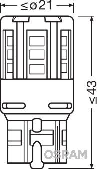 Obrázok żiarovka pre polohové/obrysové svetlo OSRAM LEDriving STANDARD Retrofit 7705YE02B