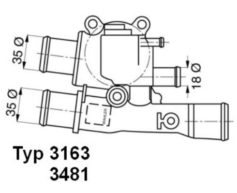 Obrázok Termostat chladenia BorgWarner (Wahler)  348188D