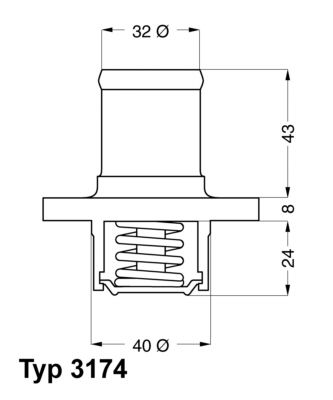 Obrázok Termostat chladenia BorgWarner (Wahler)  317489D
