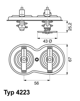 Obrázok Termostat chladenia BorgWarner (Wahler)  422383D
