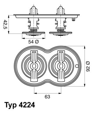 Obrázok Termostat chladenia BorgWarner (Wahler)  422475D
