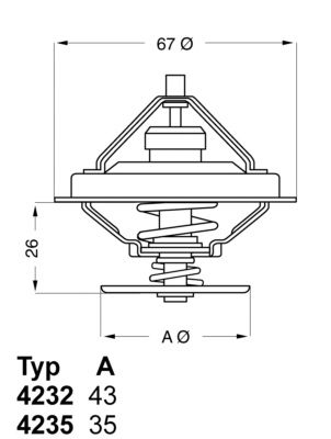 Obrázok Termostat chladenia BorgWarner (Wahler)  423580D