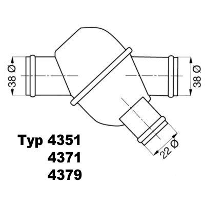 Obrázok Termostat chladenia BorgWarner (Wahler)  435179
