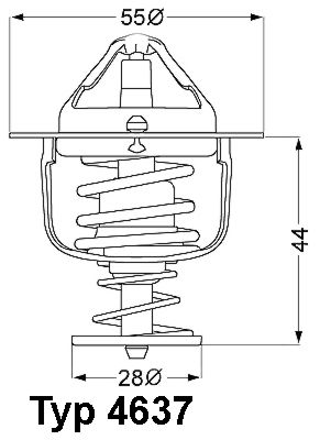Obrázok Termostat chladenia BorgWarner (Wahler)  463788D