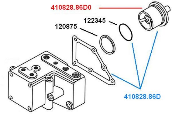 Obrázok Termostat chladenia BorgWarner (Wahler)  41082886D