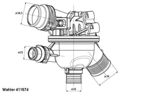 Obrázok Termostat chladenia BorgWarner (Wahler)  411574102D