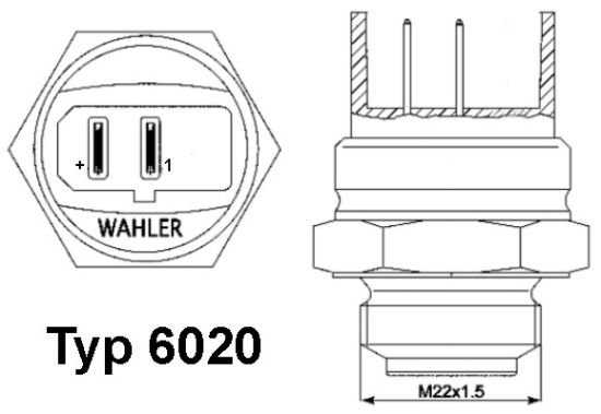 Obrázok Teplotný spínač ventilátora chladenia BorgWarner (Wahler)  602092D