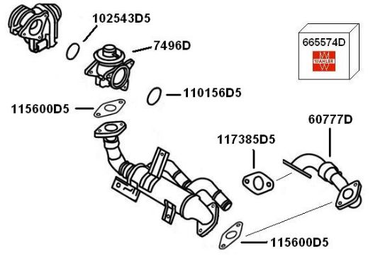 Obrázok Potrubie AGR-ventilu BorgWarner (Wahler)  60777D