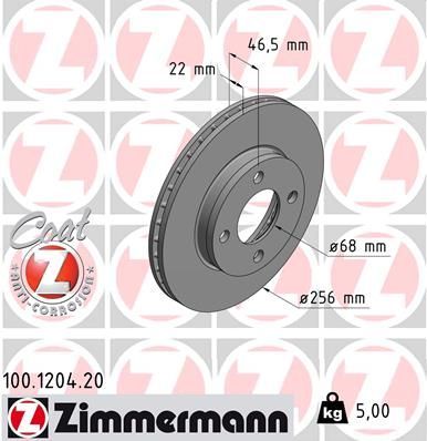 Obrázok Brzdový kotúč ZIMMERMANN COAT Z 100120420