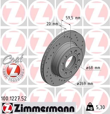 Obrázok Brzdový kotúč ZIMMERMANN SPORT COAT Z 100122752