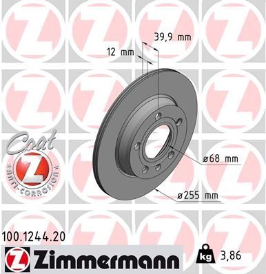 Obrázok Brzdový kotúč ZIMMERMANN COAT Z 100124420