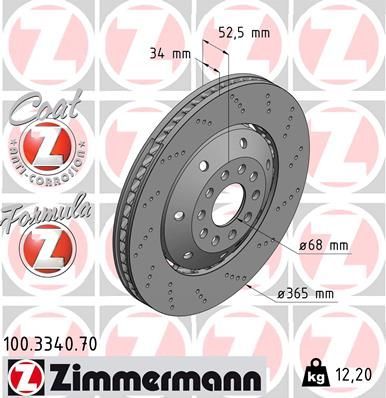 Obrázok Brzdový kotúč ZIMMERMANN FORMULA Z COAT Z 100334070