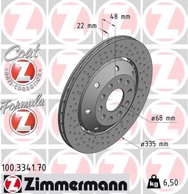 Obrázok Brzdový kotúč ZIMMERMANN FORMULA Z COAT Z 100334170