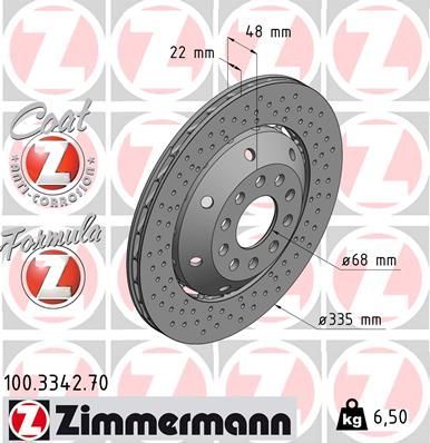 Obrázok Brzdový kotúč ZIMMERMANN FORMULA Z COAT Z 100334270