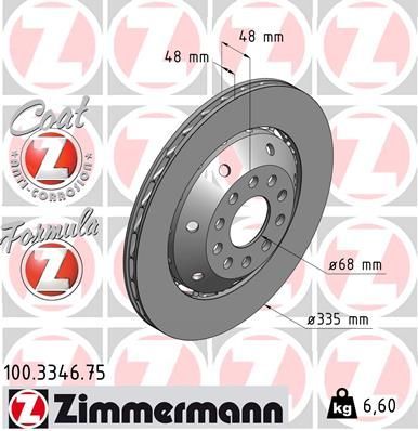 Obrázok Brzdový kotúč ZIMMERMANN FORMULA Z COAT Z 100334675