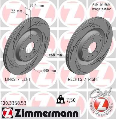 Obrázok Brzdový kotúč ZIMMERMANN BLACK Z 100335853