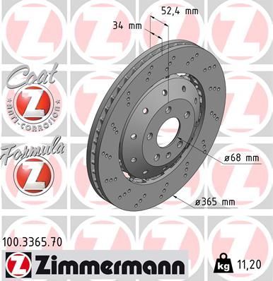 Obrázok Brzdový kotúč ZIMMERMANN FORMULA Z COAT Z 100336570
