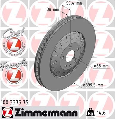Obrázok Brzdový kotúč ZIMMERMANN FORMULA Z COAT Z 100337575