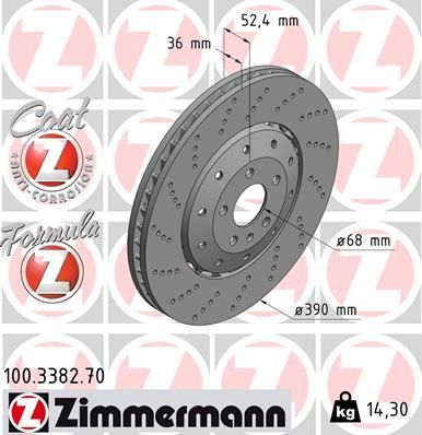 Obrázok Brzdový kotúč ZIMMERMANN FORMULA Z COAT Z 100338270