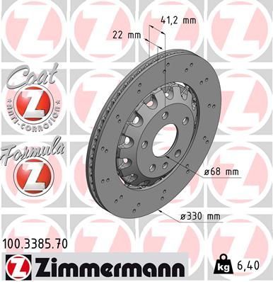 Obrázok Brzdový kotúč ZIMMERMANN FORMULA Z COAT Z 100338570