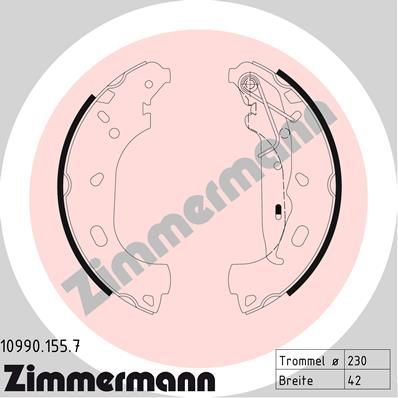 Obrázok Sada brzdových čeľustí ZIMMERMANN  109901557