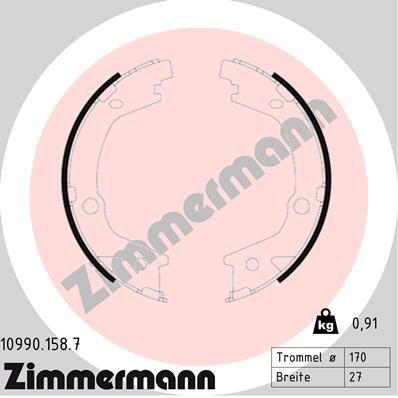 Obrázok Sada brzd. čeľustí parkov. brzdy ZIMMERMANN  109901587