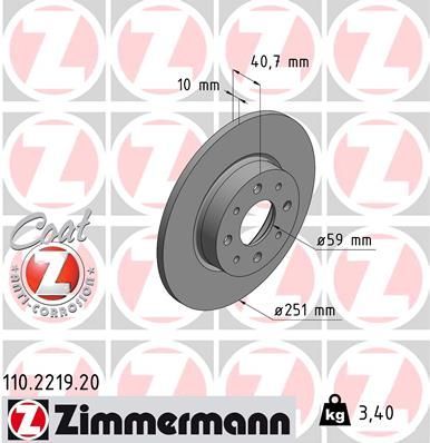 Obrázok Brzdový kotúč ZIMMERMANN COAT Z 110221920
