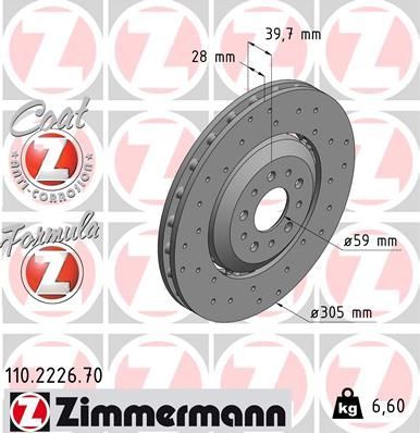 Obrázok Brzdový kotúč ZIMMERMANN FORMULA Z COAT Z 110222670