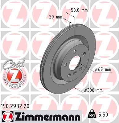 Obrázok Brzdový kotúč ZIMMERMANN COAT Z 150293220