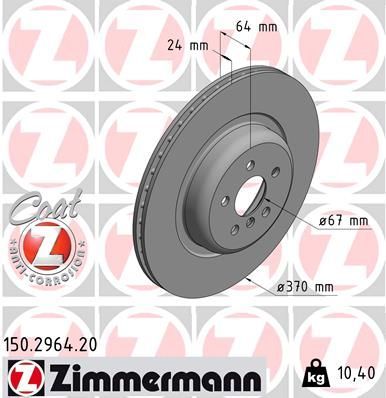 Obrázok Brzdový kotúč ZIMMERMANN COAT Z 150296420