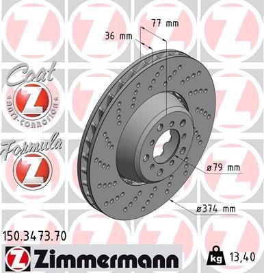 Obrázok Brzdový kotúč ZIMMERMANN FORMULA Z COAT Z 150347370