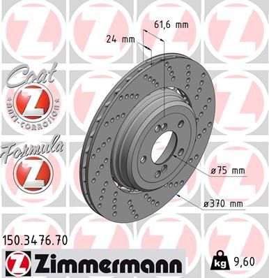 Obrázok Brzdový kotúč ZIMMERMANN FORMULA Z COAT Z 150347670