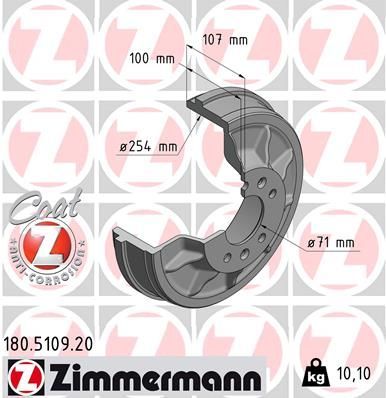 Obrázok Brzdový bubon ZIMMERMANN COAT Z 180510920